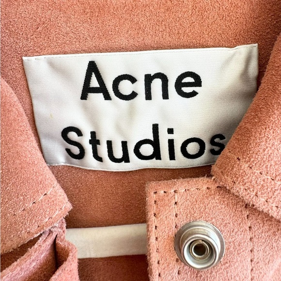 🚩steal authentic Acne Women's Blush Suede Utility Jacket - Picture 3 of 8
